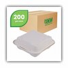 Eco-Products Vanguard Renewable and Compostable Sugarcane Clamshells, White, PK200 EP-HC81NFA